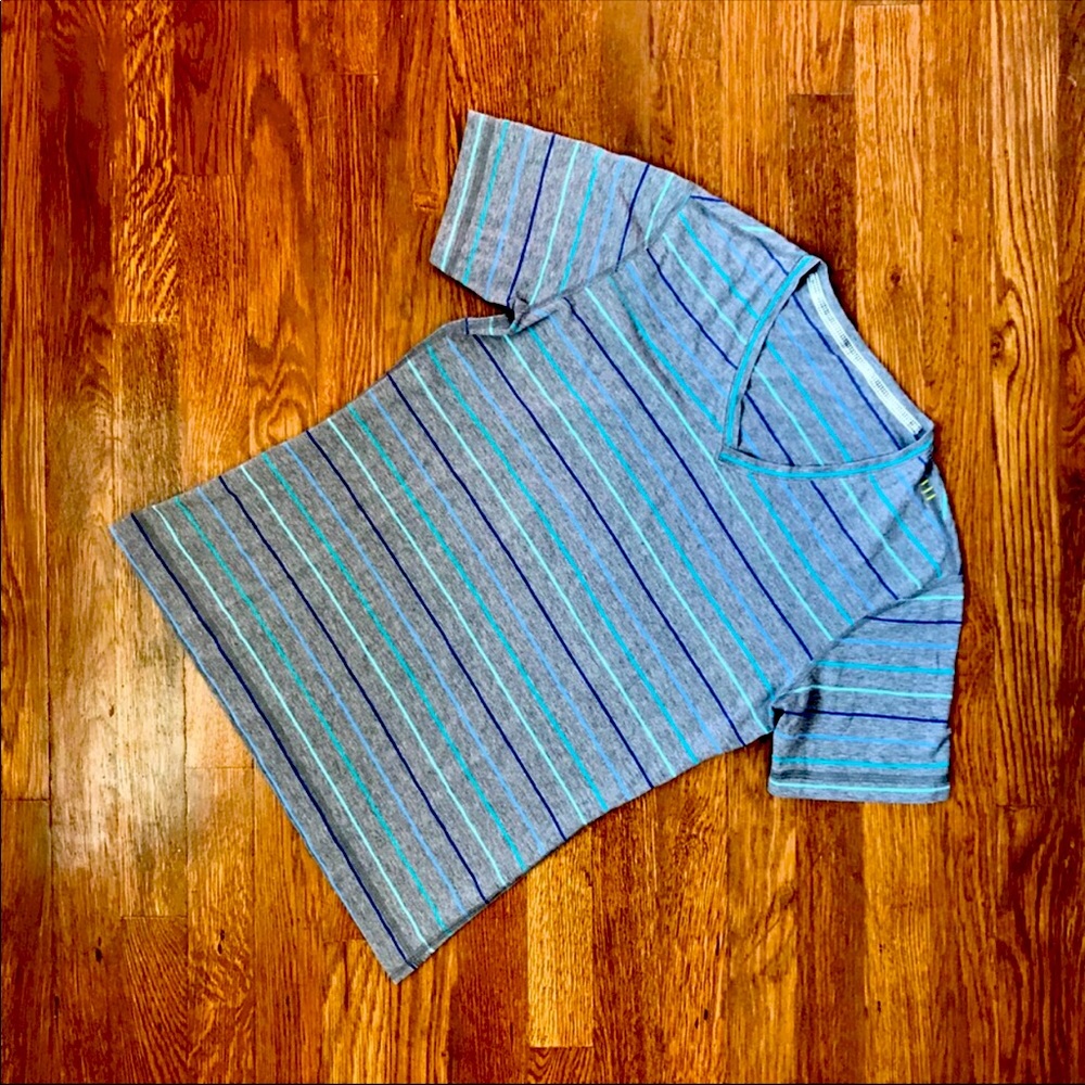 Lululemon Striped V-Neck Basic Tee - M - image 1